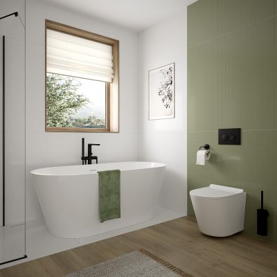 Hagser Norla bateria wannowo-prysznicowa wolnostojąca czarna HGR21000034