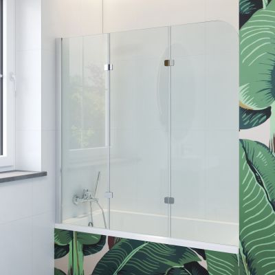 Hagser Anke III parawan nawannowy 120 cm 3-częściowy chrom błyszczący/szkło przezroczyste HGR40000023