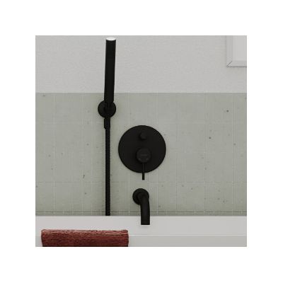 Zestaw Hagser Lisa bateria podtynkowa z deszczownicą 30 cm Mila i kompletem prysznicowym Mia czarny mat HGR21000036