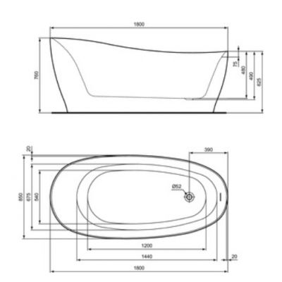 Ideal Standard Around wanna wolnostojąca 180x85 cm owalna biała K871501