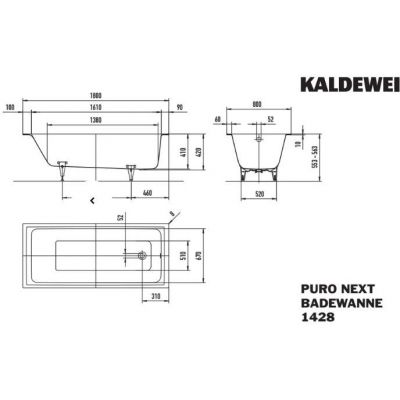Kaldewei Puro Next wanna prostokątna 180x80 cm Invisible Grip biała 142800011001
