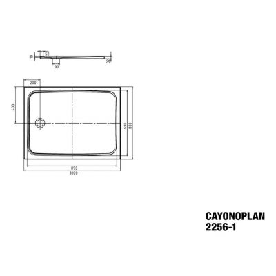 Kaldewei Cayonoplan brodzik 100x80 cm prostokątny z powierzchnią uszlachetnioną model 2256-1 biały 361600013001