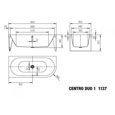 Kaldewei Meisterstück Centro Duo 1 wanna prostokątna 180x80 cm prawa model 1137-4040 biała 201040403001