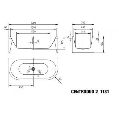 Kaldewei Meisterstück Centro Duo 2 wanna prostokątna 170x75 cm model 1131-4040 biała 202240403001