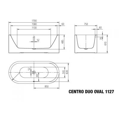Kaldewei Meisterstück Centro Duo Oval wanna wolnostojąca 170x75 cm biała 200140403001