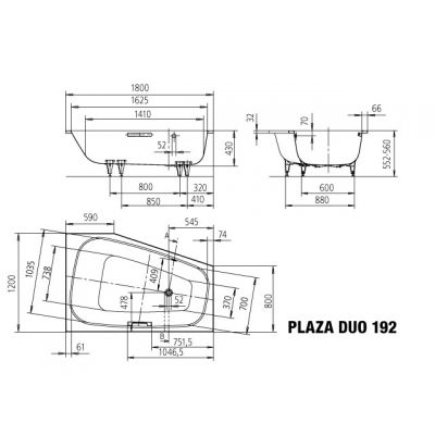 Kaldewei Plaza Duo wanna narożna 180x120 cm lewa biała 237200013001