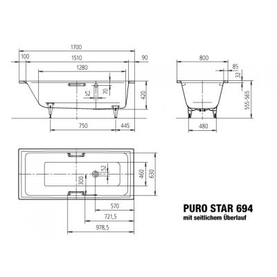 Kaldewei Puro wanna prostokątna 170x80 cm biała 259400010001