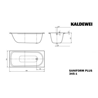Kaldewei Saniform Plus Star wanna prostokątna 160x75 cm model 345 biała 134500010001