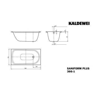 Kaldewei Saniform Plus wanna prostokątna 140x75 cm model 366 biała 113700010001