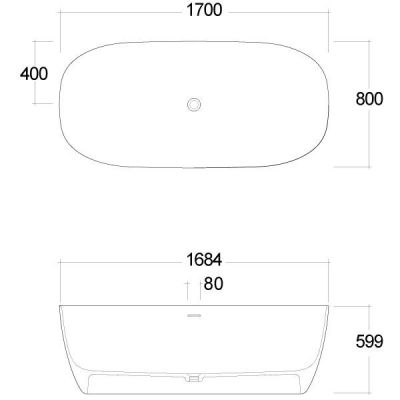 Kludi Resa S wanna wolnostojąca 170x80 cm owalna biała 53BF0153
