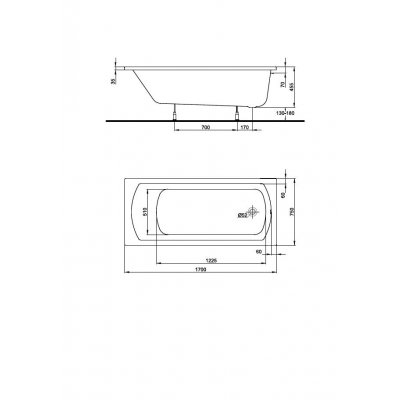 Outlet - Koło Perfect wanna prostokątna 170x75 cm XWP1070000