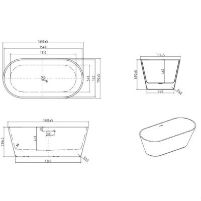 LaVita Mijas wanna wolnostojąca 160x79 cm owalna biała