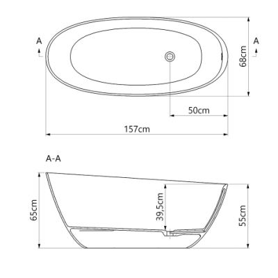Lavaberg Skum wanna wolnostojąca 157x68 cm owalna biała 663122161103