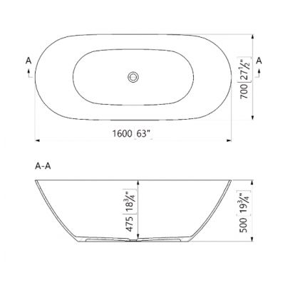 Lavaberg Gunnar wanna wolnostojąca 160x70 cm owalna biała 663133161003