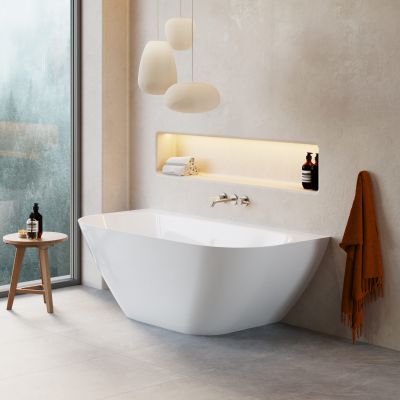 Lavaberg Lykke wanna przyścienna 170x80 cm owalna biała 663134171003