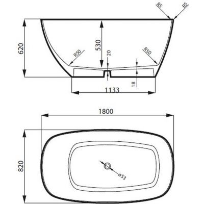 Massi Molis Matt wanna wolnostojąca 180x82 cm owalna biała MSWA-001