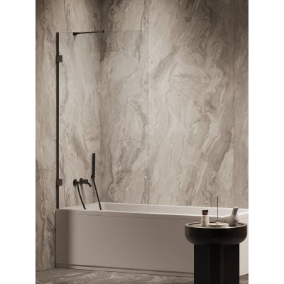 New Trendy Oxia Black parawan nawannowy 70 cm 1-częściowy czarny mat/szkło przezroczyste AXJ-1322