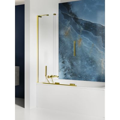 New Trendy Smart Light Gold parawan nawannowy 80 cm 2-częściowy złoty połysk/szkło przezroczyste EXK-4302-WL
