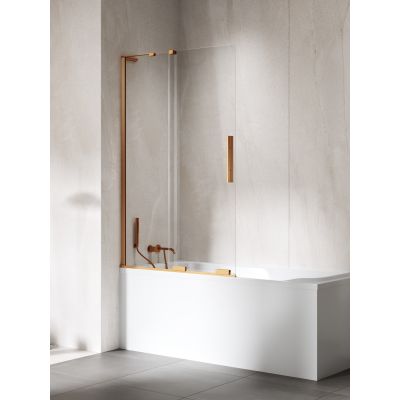 New Trendy Smart Copper Brushed parawan nawannowy 80 cm 2-częściowy miedź szczotkowany/szkło przezroczyste EXK-7800-WL