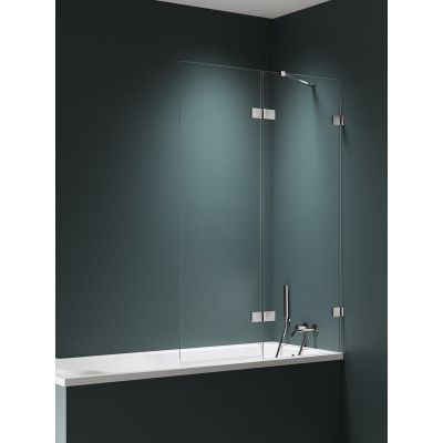 New Trendy Avexa Nickel Brushed parawan nawannowy 100 cm 2-częściowy prawy nikiel szczotkowany/szkło przezroczyste EXK-8751