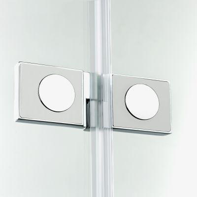 New Trendy New Soleo parawan nawannowy 110 cm 2-częściowy prawy chrom połysk/szkło przezroczyste P-0083