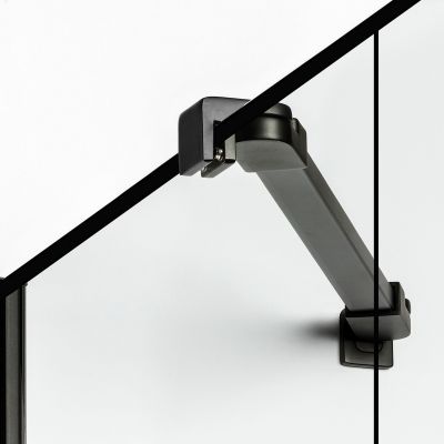 New Trendy New Soleo Black parawan nawannowy 60 cm stały czarny mat wzór ramka/szkło przezroczyste P-0093
