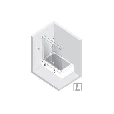 New Trendy New Soleo parawan nawannowy 110 cm 2-częściowy lewy miedź szczotkowana/szkło przezroczyste P-0137