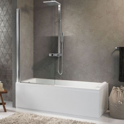 Novellini Aurora 1 parawan nawannowy 85 cm chrom/przezroczyste AURORAN185-1K