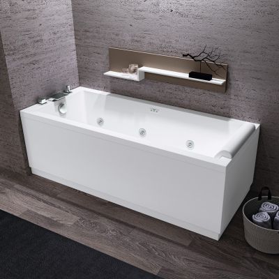 Novellini Calos 2.0 wanna prostokątna 160x70 cm z hydromasażem wodno-powietrznym Hydro Plus biała C2416070PC-A0K