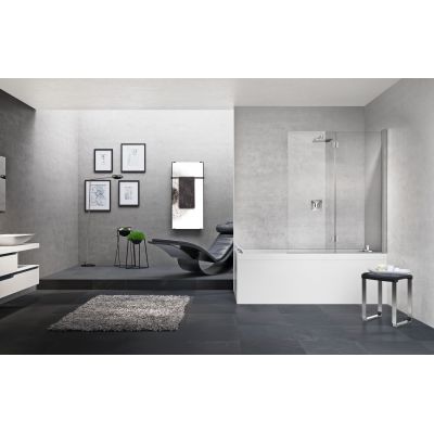 Novellini Young parawan nawannowy 120 cm 2-częściowy prawy chrom połysk/szkło przezroczyste Y21BSV120D-1K