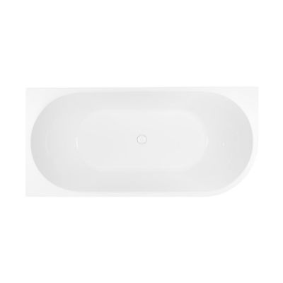 Zestaw Oltens Delva wanna narożna 170x80 cm prostokątna z pokrywą korka biały połysk (11000000, 09002000)