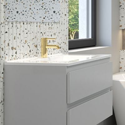 Oltens Vernal umywalka z szafką 80 cm grafit mat 68001400