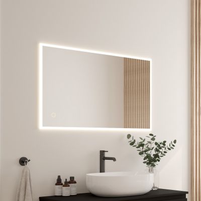 Oltens Nordlis lustro 60x100 cm prostokątne z oświetleniem z przodu z matą grzewczą 64106000