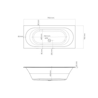 Oltens Lykke wanna 170x75 cm prostokątna akrylowa biała 10013000