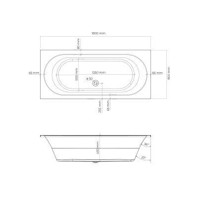 Oltens Lykke wanna 180x80 cm prostokątna akrylowa biała 10014000