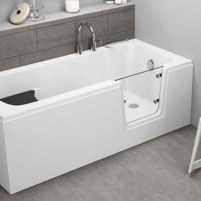 Polimat Avo wanna prostokątna 150x75 cm z drzwiami dla osób niepełnosprawnych biała 00483