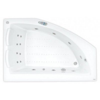 Wanna dwuosobowa asymetryczna prawa 175 x 120 cm z hydromasażem EFFECTS Standard Poolspa Aquamarina PHAJ710KELC0000