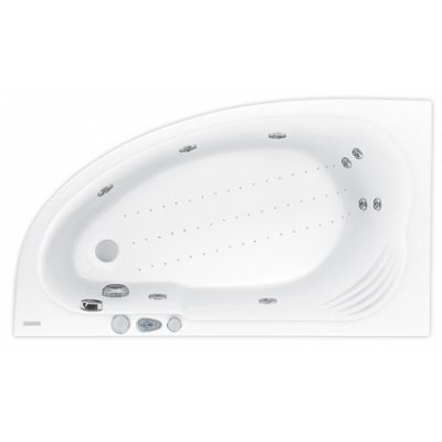 Wanna narożna prawa 150 x 100 cm z hydromasażem PN1 Standard Poolspa Klio Asym PHAC310PN1C0000