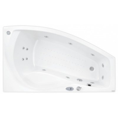 Wanna asymetryczna 150 x 90 cm prawa z hydromasażem SMART 1 Standard Poolspa Nicole PHANU10ST1C0000