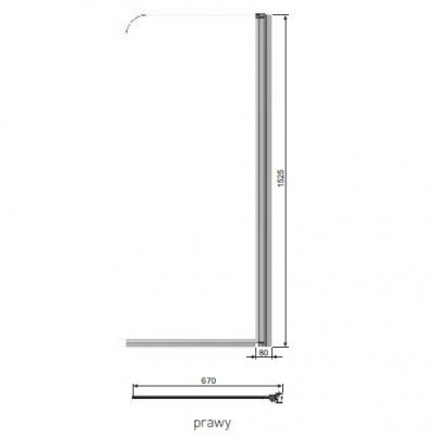 Parawan nawannowy (prawy) 67 x 153 cm Poolspa Clif PKAV00000000000