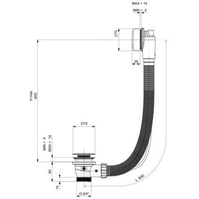 Polysan Marble zestaw przelewowo-odpływowy wanny chrom 11042