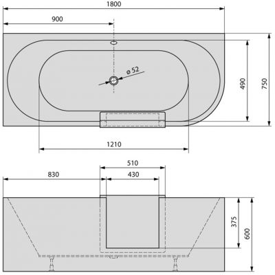 Polysan Portas L wanna narożna 180x75 cm lewa biała 75551