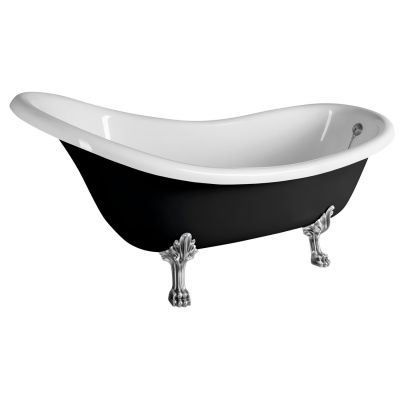 Polysan Brixton wanna wolnostojąca 174x83 cm owalna biała/czarna 94827