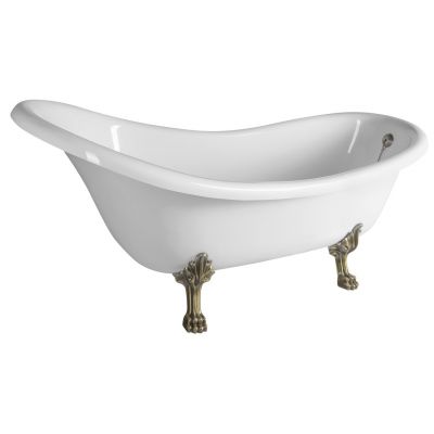 Polysan Brixton wanna wolnostojąca 174x83 cm owalna biała/brąz 94857