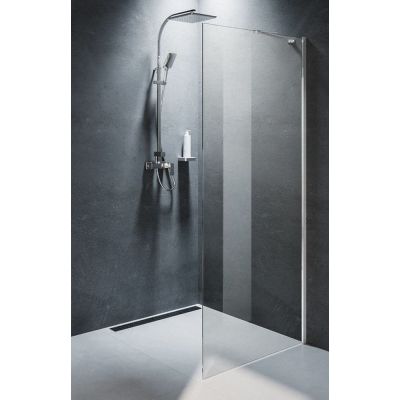Riho Novik Z400 Walk-In ścianka prysznicowa 80 cm wolnostojąca chrom błyszczący/szkło przezroczyste G003028120