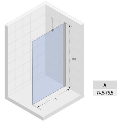 Riho Novik Z400 Walk-In ścianka prysznicowa 80 cm wolnostojąca chrom błyszczący/szkło przezroczyste G003028120
