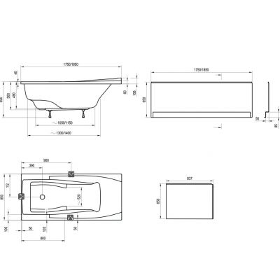 Ravak You wanna prostokątna 185x85 cm C871000000