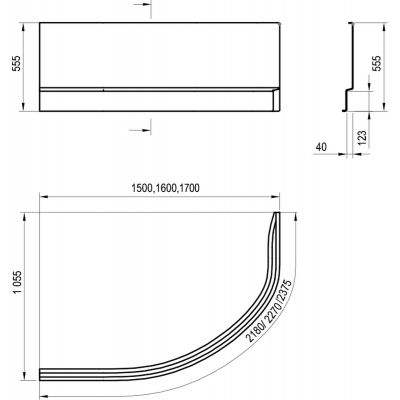 Ravak Rosa II panel A 150 cm lewy biały CZK1200AN0