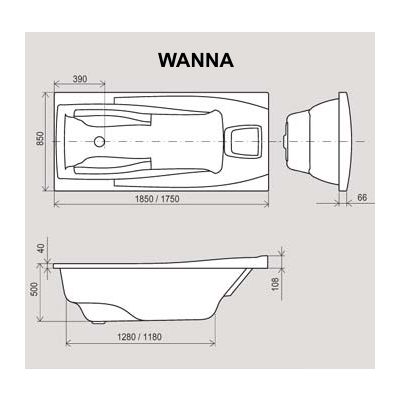 Ravak You panel przedni A 185 cm CZ011Z0A00