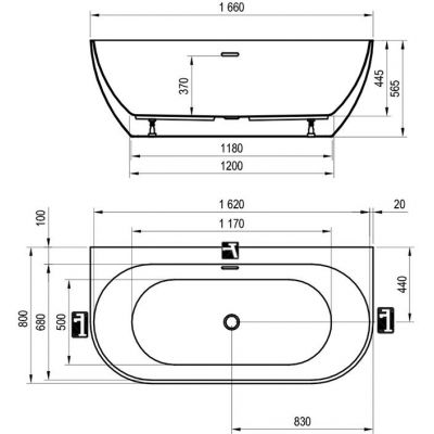 Ravak Freedom W wanna wolnostojąca-przyścienna 166x80 cm biała XC00100045